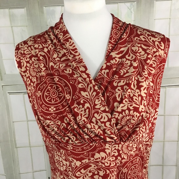 JKLA Floral Pattern V Neck Sleeveless Blouse SZ L - Picture 2 of 5